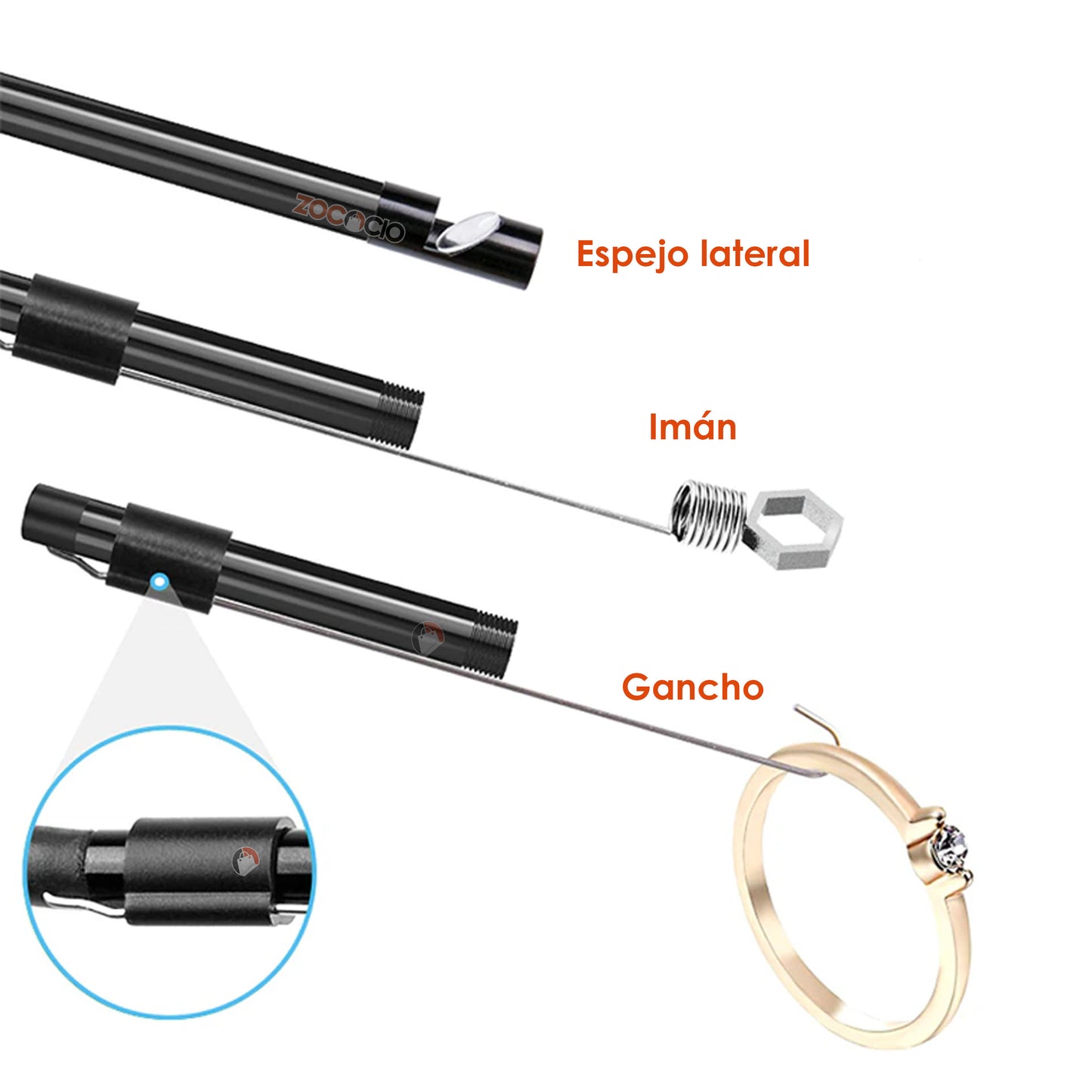 Cámara Endoscópica Profesional IP67 para Android y PC